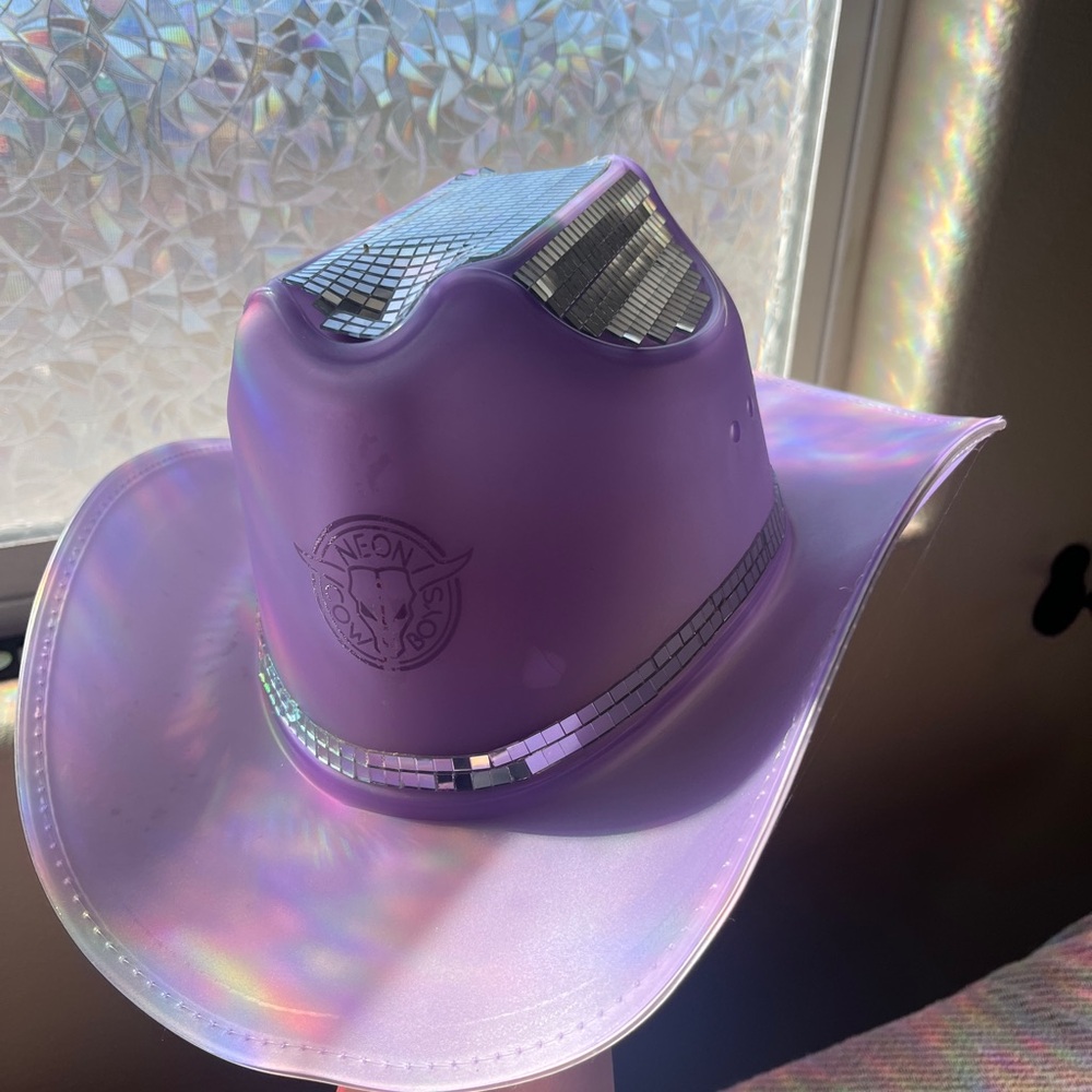 Neon Cowboys Light up Purple Cowboy Hat with Disco Accents